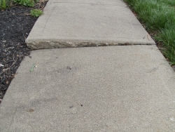 Concrete sidewalk before lifting